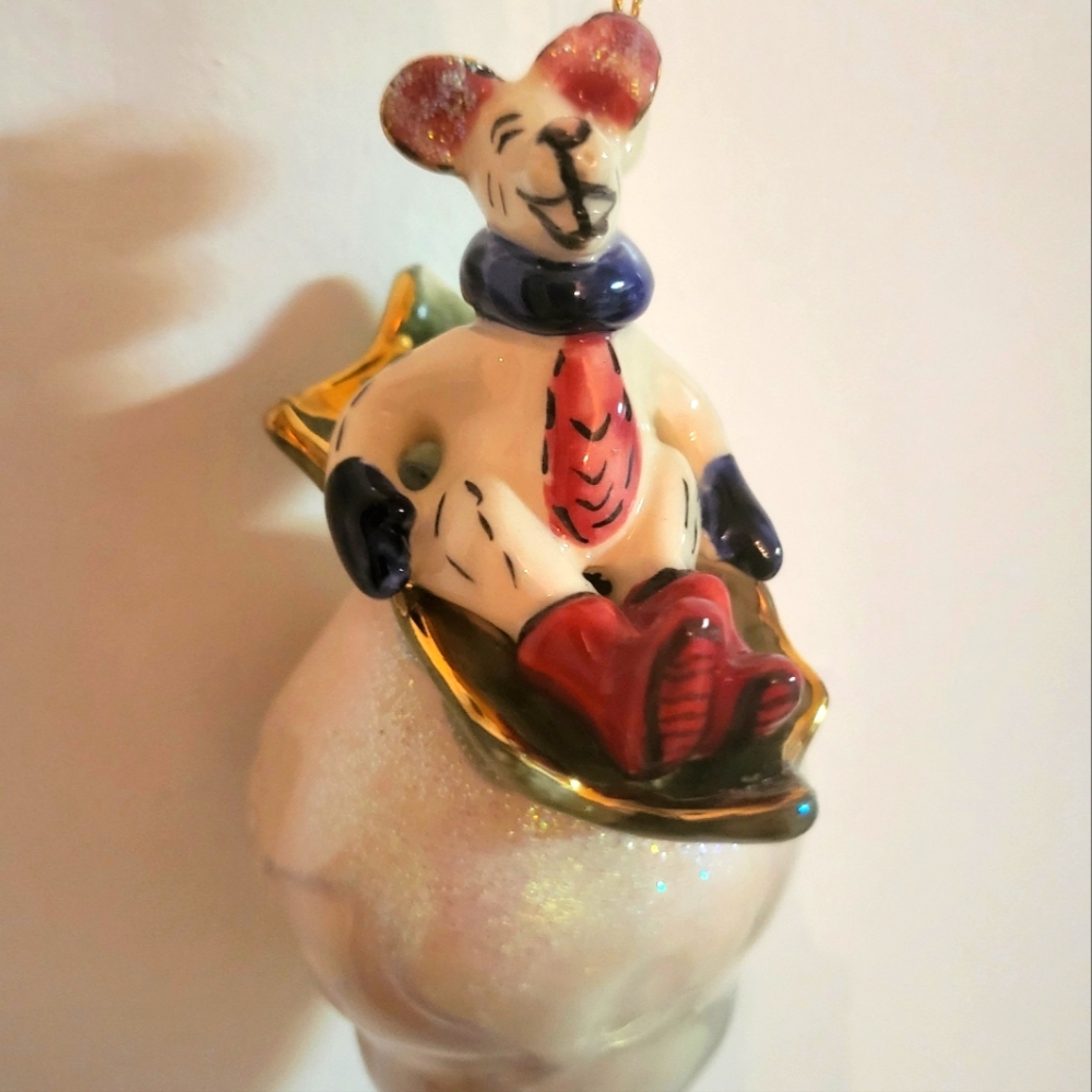 Heather Goldminc Blue Sky Porcelain Christmas Ornament vintage y2k